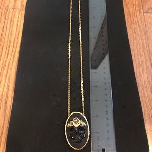 Alexis Bittar “Skull Queen” cameo long pendant